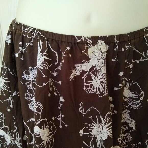 Chicos Maxi Skirt Women’s Chicos Size 3 size 16/XL Brown Lined Boho Gypsy - Picture 3 of 8
